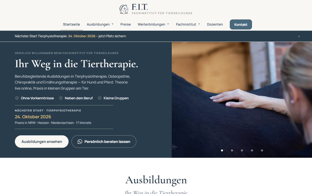 F.I.T. Fachinstitut für Tierheilkunde, Animal Therapy Training Institute